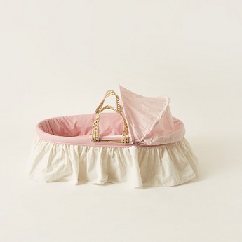 Cambrass Moses Basket with Frills and Canopy