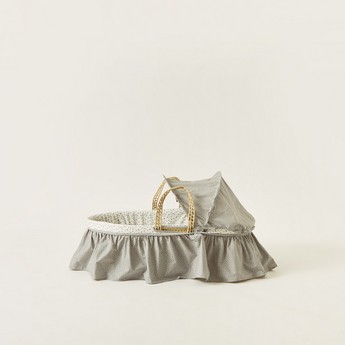 Cambrass Moses Basket with Frills and Canopy