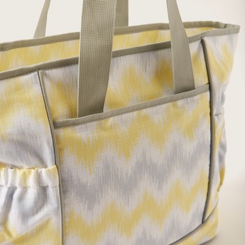 Juniors Chevron Print Diaper Bag with Zip Closure