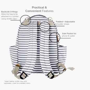 TWELVElittle Midi-Go Diaper Backpack with Adjustable Straps and Changing Pad