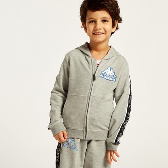 Kappa Printed Hooded Sweatshirt and Jog Pants Set