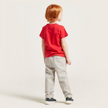 Juniors Solid Pants with Pocket Detail and Belt Loops