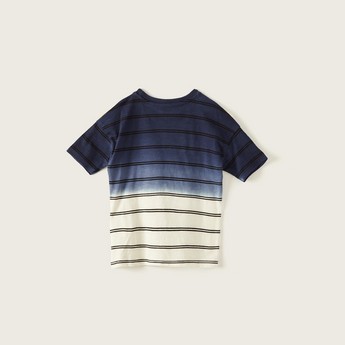 Juniors Striped T-shirt with Short Sleeves