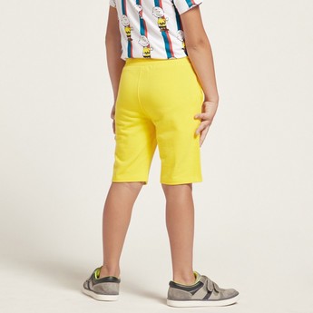 Peanuts Print Shorts with Pockets and Drawstring