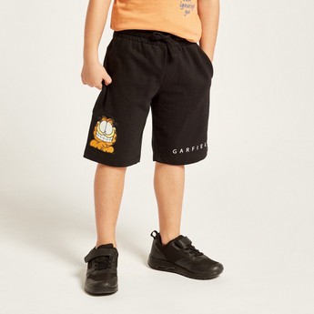 Garfield Print Round Neck T-shirt and Shorts Set