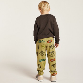 Juniors All-Over Printed Knit Pants with Pockets and Drawstring Closure