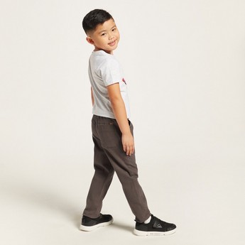 Solid Woven Pants with Drawstring Closure