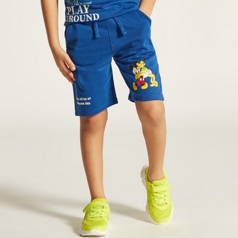 Disney Mickey and Friends Print Crew Neck T-shirt and Shorts Set