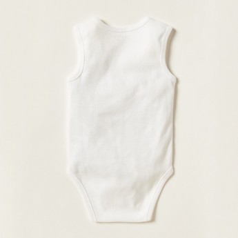 Juniors Solid Sleeveless Bodysuit with Snap Button Closure