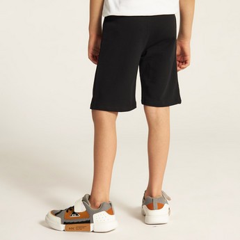 XYZ Logo Print Shorts with Drawstring Closure and Pockets