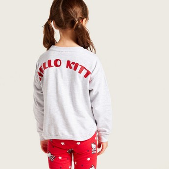 Sanrio Hello Kitty Print Sweatshirt with Long Sleeves