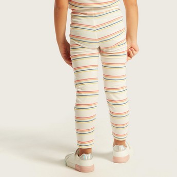 Juniors Striped Leggings with Elasticated Waistband