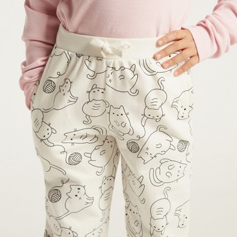 Juniors Printed Jog Pants with Drawstring Closure - Set of 3