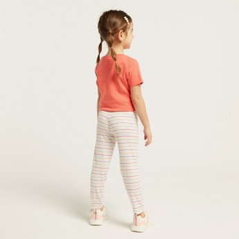 Juniors Striped Leggings with Elasticised Waistband