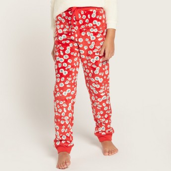 Juniors Graphic Print T-shirt and All-Over Printed Pyjamas Set