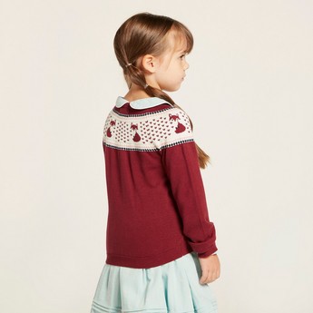 Juniors Textured Cardigan with Long Sleeves