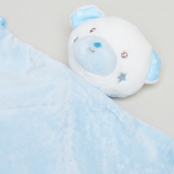 Juniors Plush Bear Blankie Rattle Toy