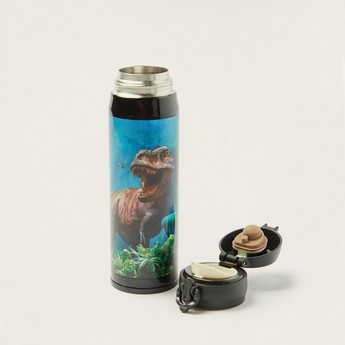 Juniors Dinosaur Print Water Bottle with Flip Lid - 500 ml