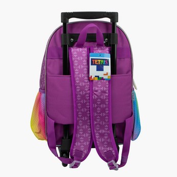 Tetris Print Trolley Backpack - 16 inches