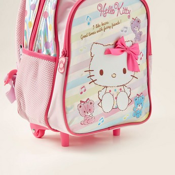 Hello Kitty Print Trolley Backpack with Retractable Handle - 14 inches