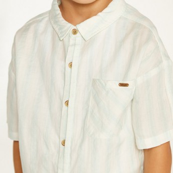 Eligo Striped Shirt with Short Sleeves and Pocket