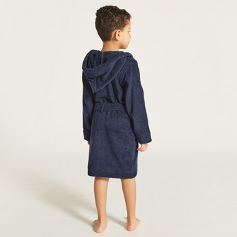 Juniors Textured Bathrobe with Hood and Pockets