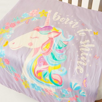 Fancy Fluff Unicorn Print 2-Piece Organic Comforter Set