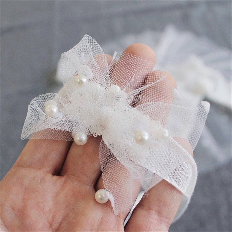 Newborn Baby Photography Clothes Fairy Lace Dress Pearl Beading Romper Skirt Headband 3pcs Sets Infant Girl Princess Outfis