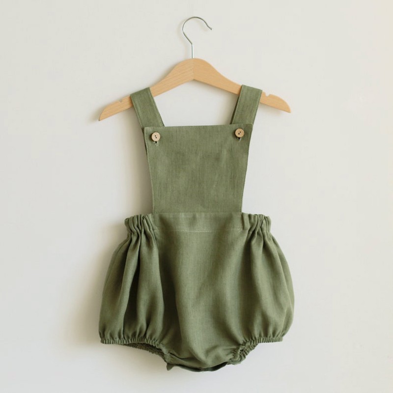 Newborn Baby Boy Girl Romper for 0-2Y Summer Cotton Linen Baby Jumpsuit Plaid Sleeveless Backless Solid Baby Outfits Clothes