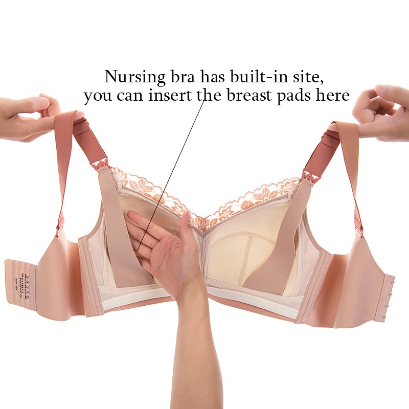 Nursing Bra Plus Size Thin Maternity Bra Latex Breastfeeding Bra For Pregnant Women Wireless Pregnancy Clothes Summer Underwear Silk Fabric,Medium Nature Cups