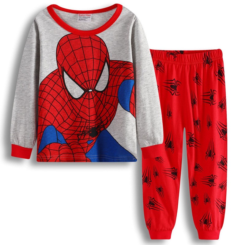 New Spider-Man cartoon children's long-sleeved pajamas children's champion home wear boys' underwear two-piece suit pajamas