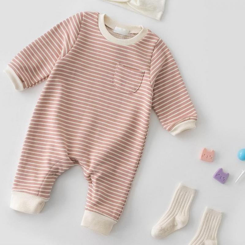 2022 Baby Cotton Soft Baby Clothes Baby Girls Boys Fashion Elegant Long Sleeve O-Neck Newborn Jumpsuit