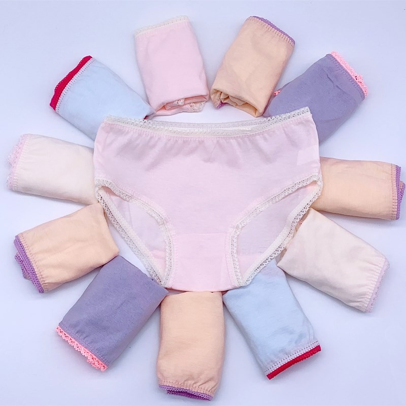 12pcs/lot Baby Girls Underwear Cotton Briefs Kids Short Briefs Children Underwear