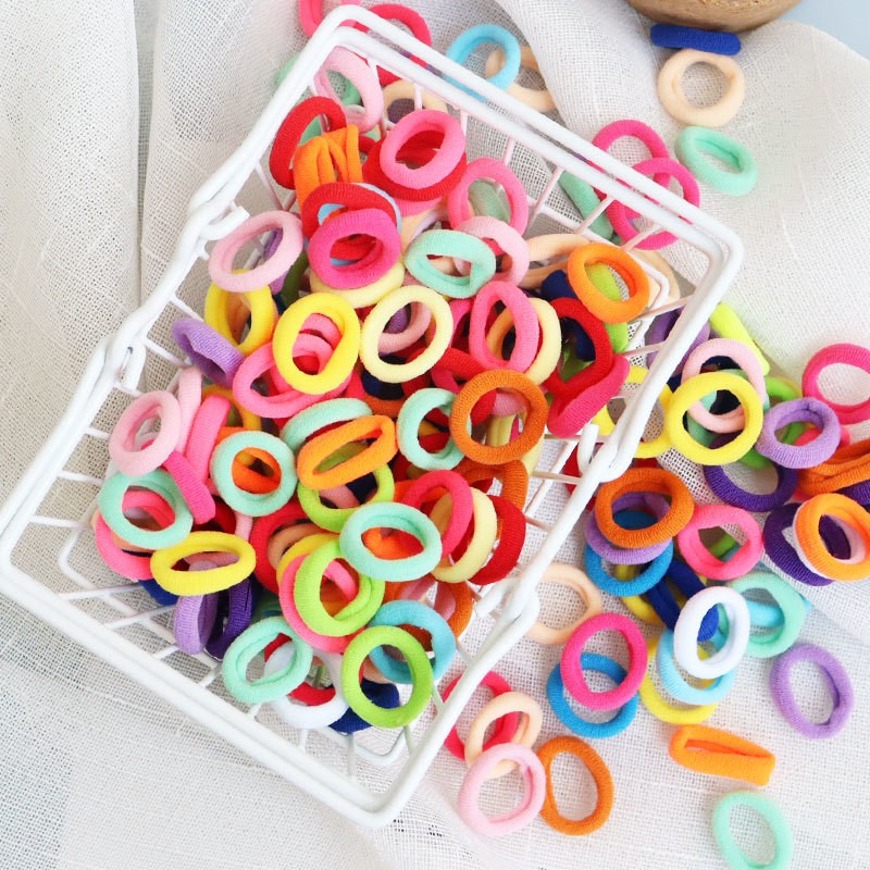 Baby Girl Little Hair Bands Toddler Children Headbands Colorful Elastic Hair Tie Nylon Scrunchie Hair Rope 50/100pcs Hair Accessories