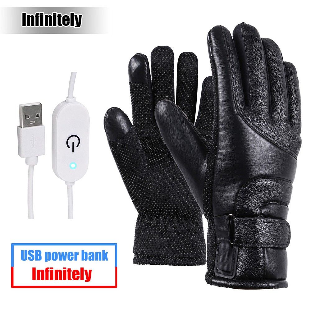 Winter Gloves Electric Heated Gloves Waterproof Windproof Trolley Warm Heating Gloves Screen USB Powered Heated Gloves Gift