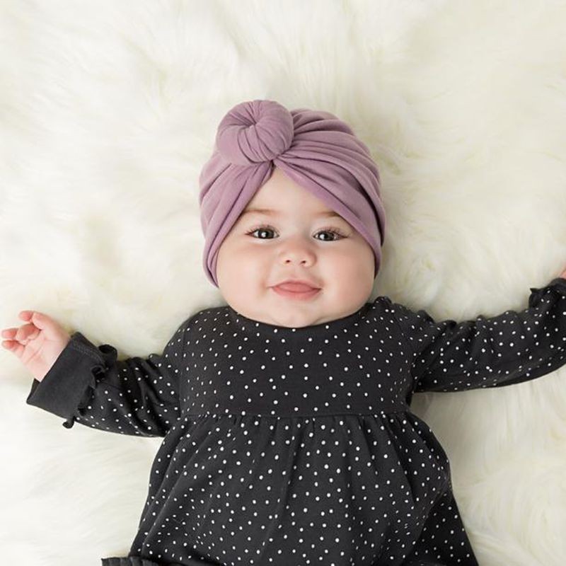 Baby Turban Top Knot Hat Baby Kids Boy Girl India Beanie Hat Lovely Soft Newborn Headwear Photography Props Accessories