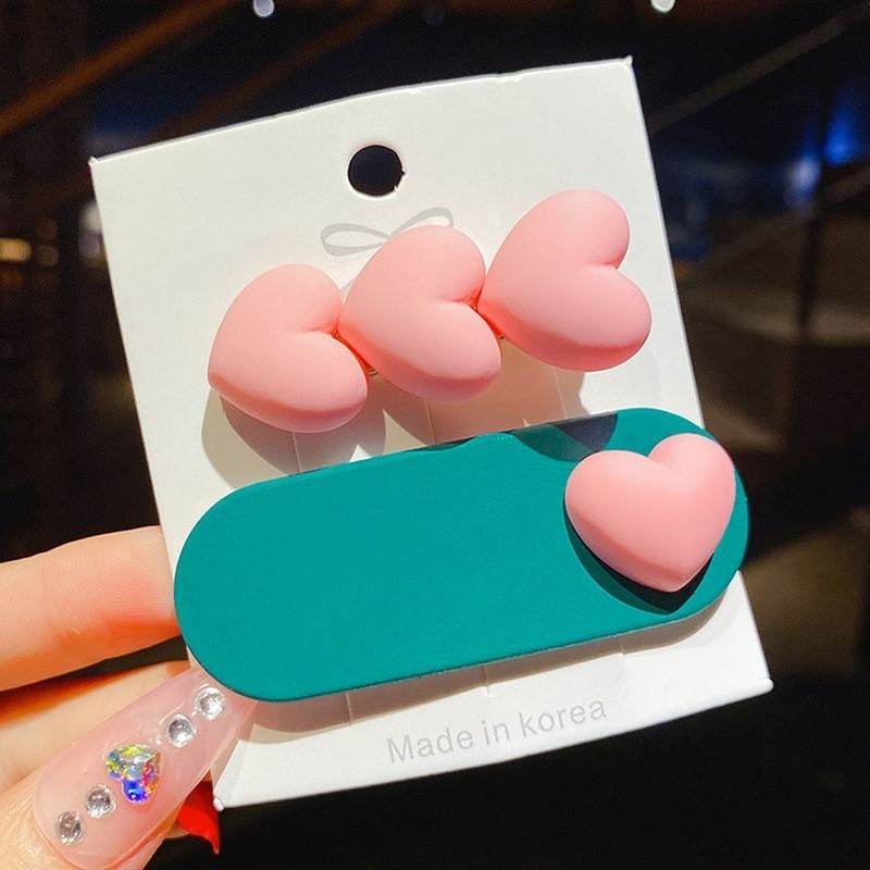 2pcs Macaron Colorful Baby Girls Hair Clips Cute Heart BB Clip Korean Fashion Kawaii Kids Princess Hair Waves Hair Accessories