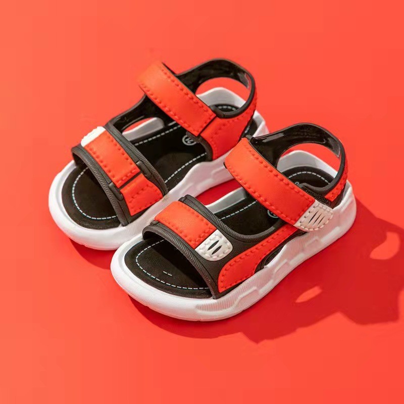 Children Summer Boys Sandals Leather Baby Shoes Kids Flat Baby Sports Beach Shoes Soft Non-slip Casual Baby Sandal