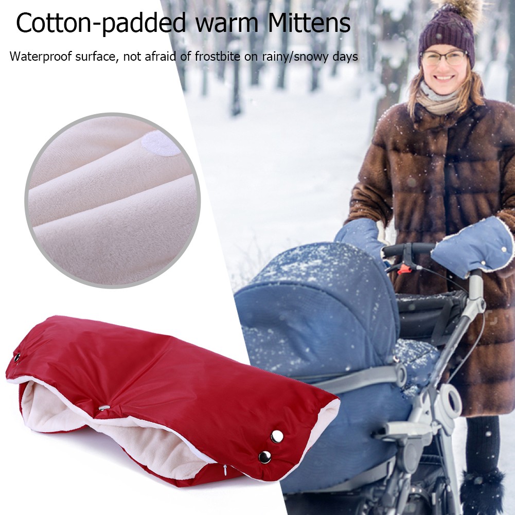 Stroller Accessories Winter Warme Stroller Gloves Newborn Baby Push Chair Windproof Gloves Waterproof Fleece Stroller Accessories