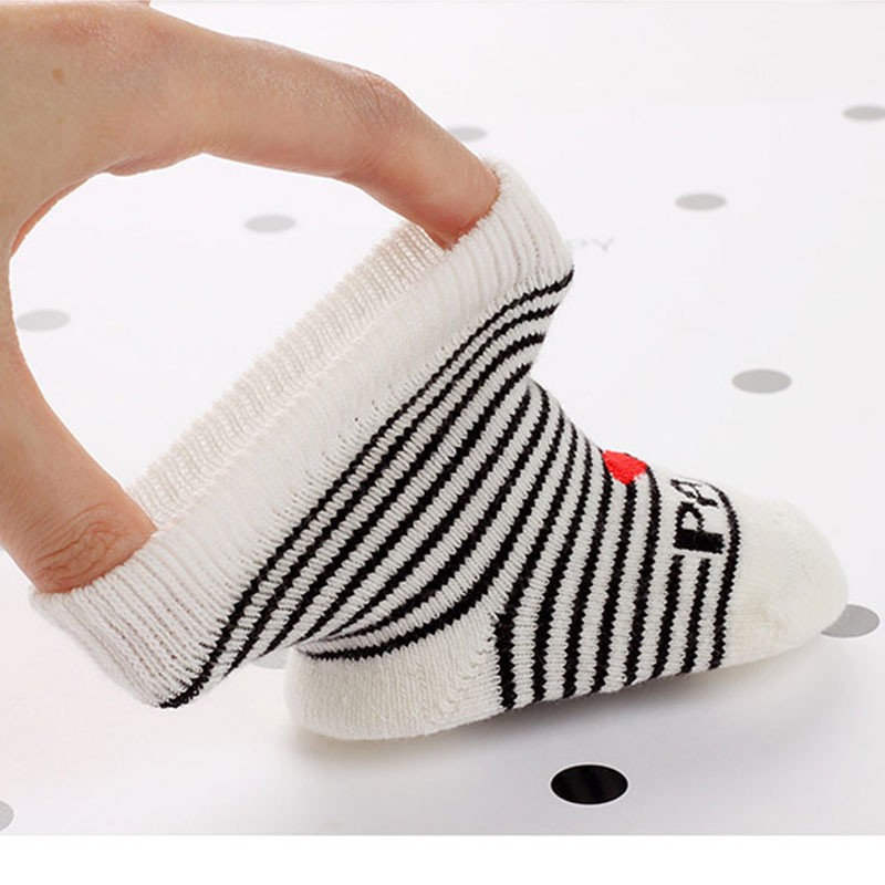 Spring Autumn Baby Cotton Socks Soft Cute Love Mama Girls Boys Floor Socks for 0-6 Months Newborn Baby Stripe Newborn Stuff