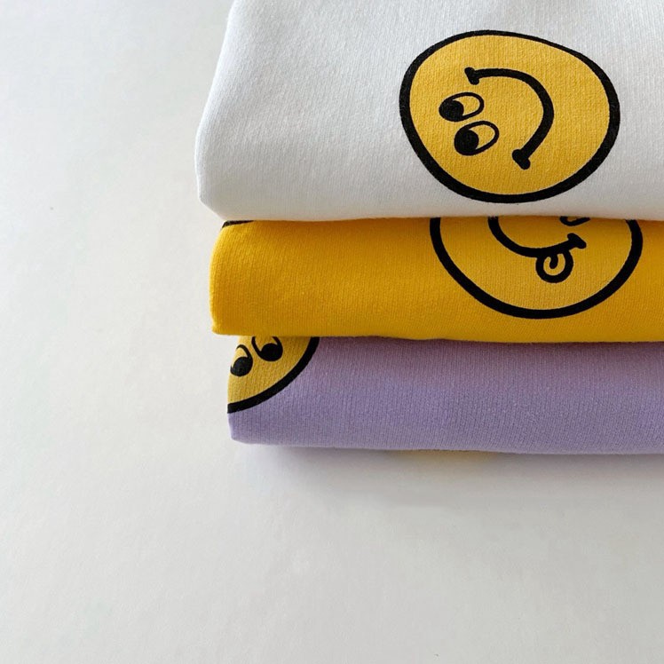 2021 Summer New Cotton Baby Clothes Set Boys and Girls Cute Smiley Print Tops + Shorts 2pcs Kids Children Clothing Suit