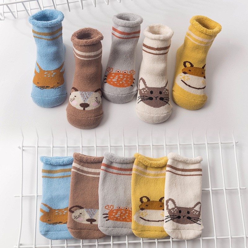 5pairs/lot Newborn Baby Socks Thick Winter Spring Autumn Warm Cute Cartoon Baby Girls Boy Socks Hot Fashion Soft Cotton Socks