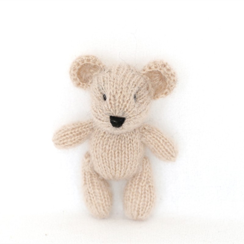 Newborn Teddy Bear Photography Accessories Knit Angola Teddy Rabbit Stuffed Animal Toy Photo Accessories