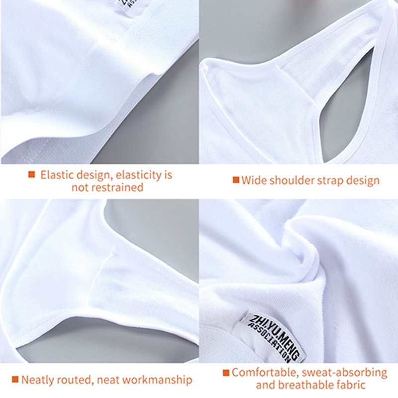 2pcs Teenage Bra Girl Bra Cotton Training Bra Underwear for Teenage Girl Sports Bra Children's Underwear Puberty Clothes 9-14 Years