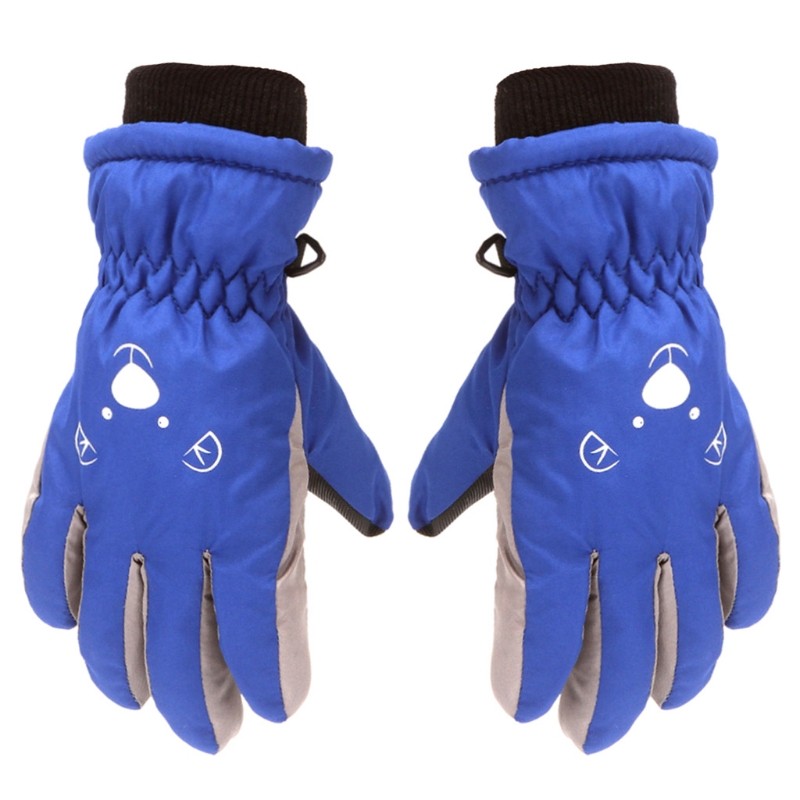 Children Skiing Cycling Gloves Kid Thick Warm Cute Bear Face Gloves