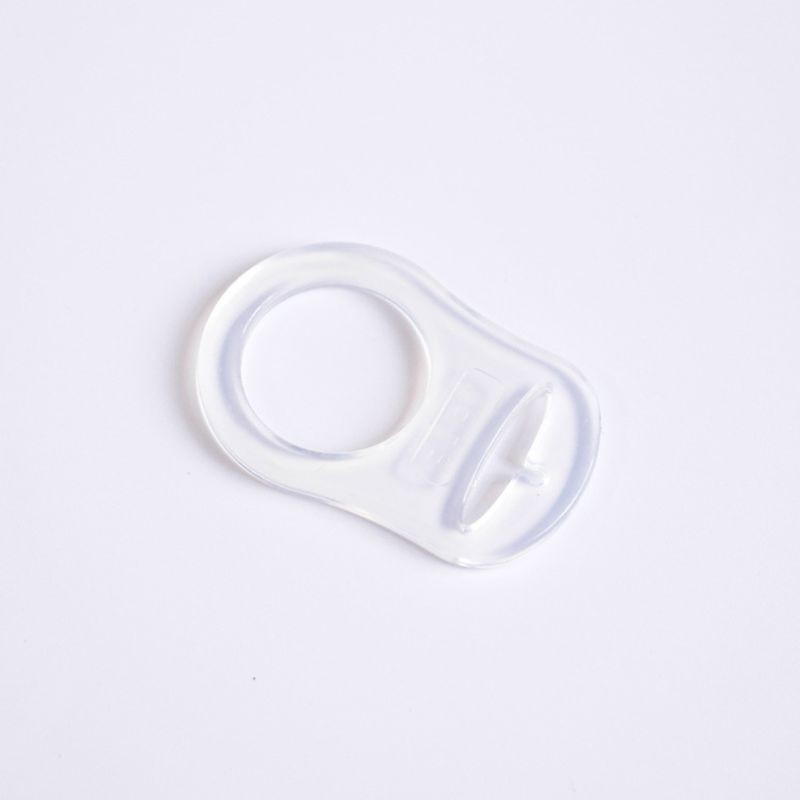 12pcs Transparent Silicone Button Ring Dummy Pacifier Holder Clip Adapter for Baby Mam Soother