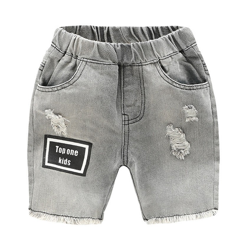 Baby Boys Summer Denim Letter Shorts Children Casual Fashion Jeans Shorts Shorts For Kids 2-7Yrs