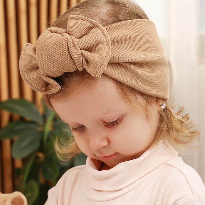 Baby Bowknot Headband Stretchy Turban Elastic Big Bows Hair Band Head Wrap Children Toddler Headwear Hair Decorations