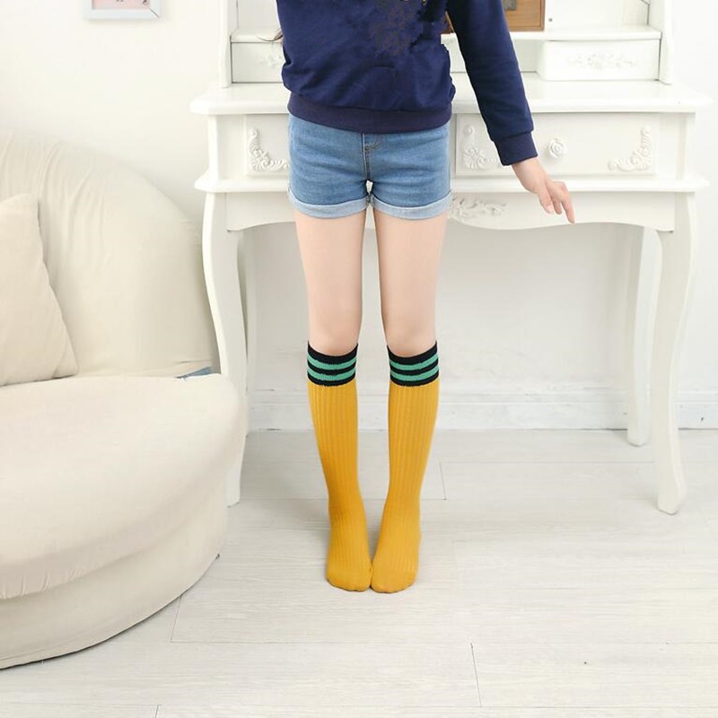 Kids Boys Toddlers Girls Socks Knee High Long Soft Cotton Baby Socks Stripped Children Socks School Clothes 4-9 Years