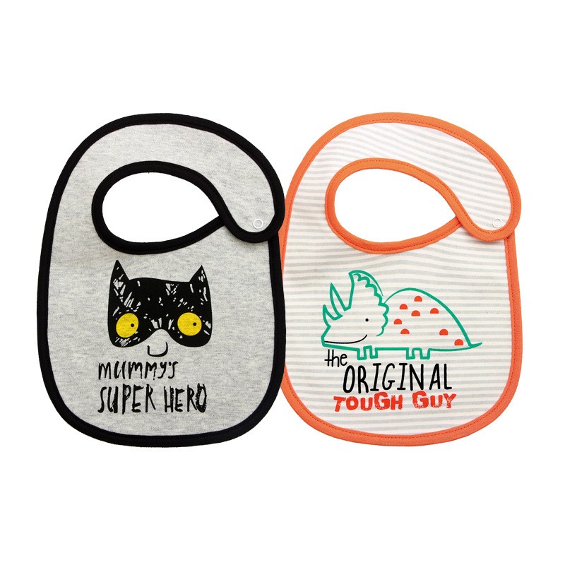 2pcs/lot infant new cartoon animal pure cotton absorbent comfortable baby bib boys and girls soft three-layer saliva towel